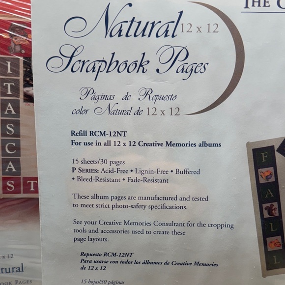 NEW - set of 2 Creative Memories Natural 12x12 Refill 15 sheets/30 pages each - Picture 2 of 2